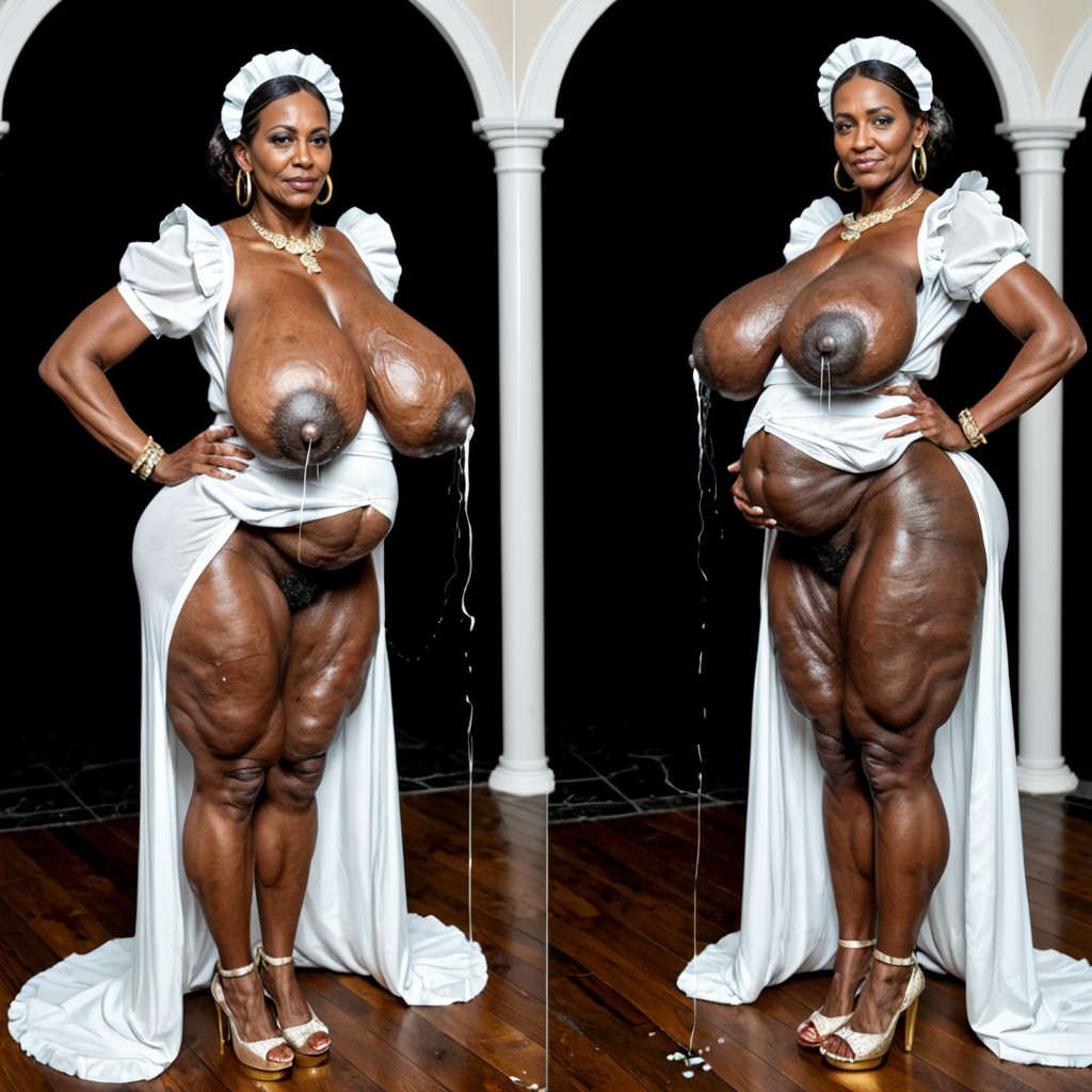 Large Nipples, Grandma Woman, Unrealistic Saggy And Flabby Breasts MILF AI Porn