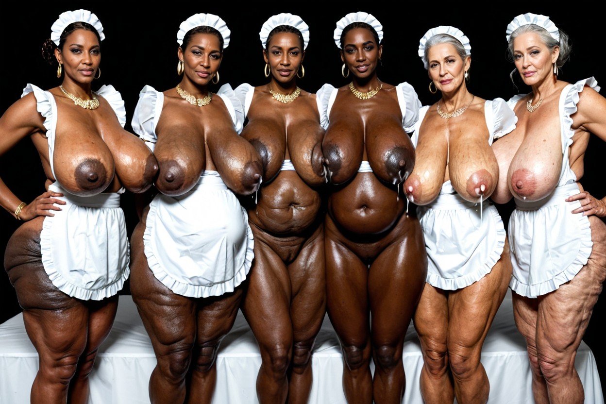 Impossible Hyper Sized Breasts Bigger Than Her, Huge Saggy Boobs, Erect Nipples MILF AI Porn