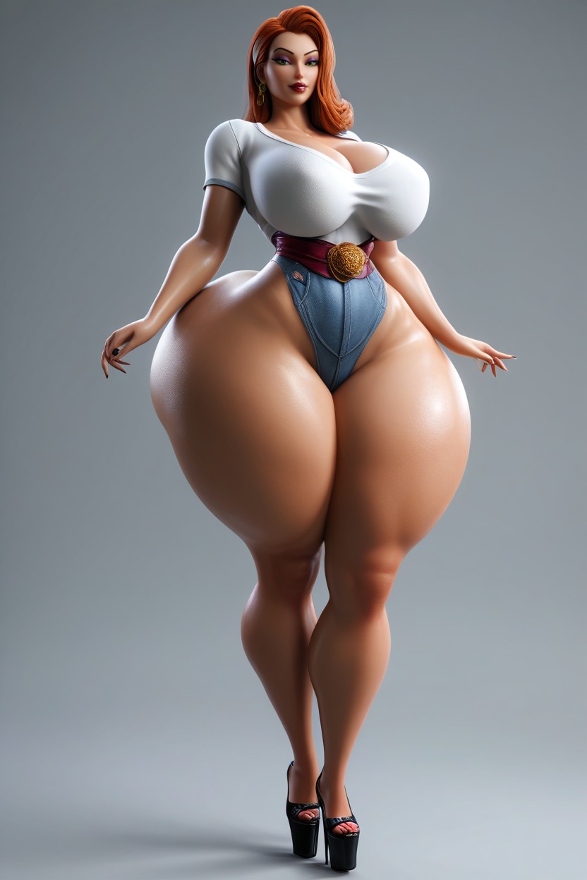Big Wide Smile, Very Curvy, Jessica Rabbit MILF AI Porn