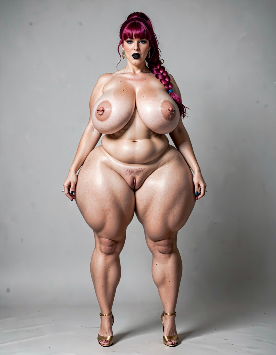 Gigantic Massive Ass, Giantic Wide Massive Hips, Curly Fringe Bangs MILF AI Porn