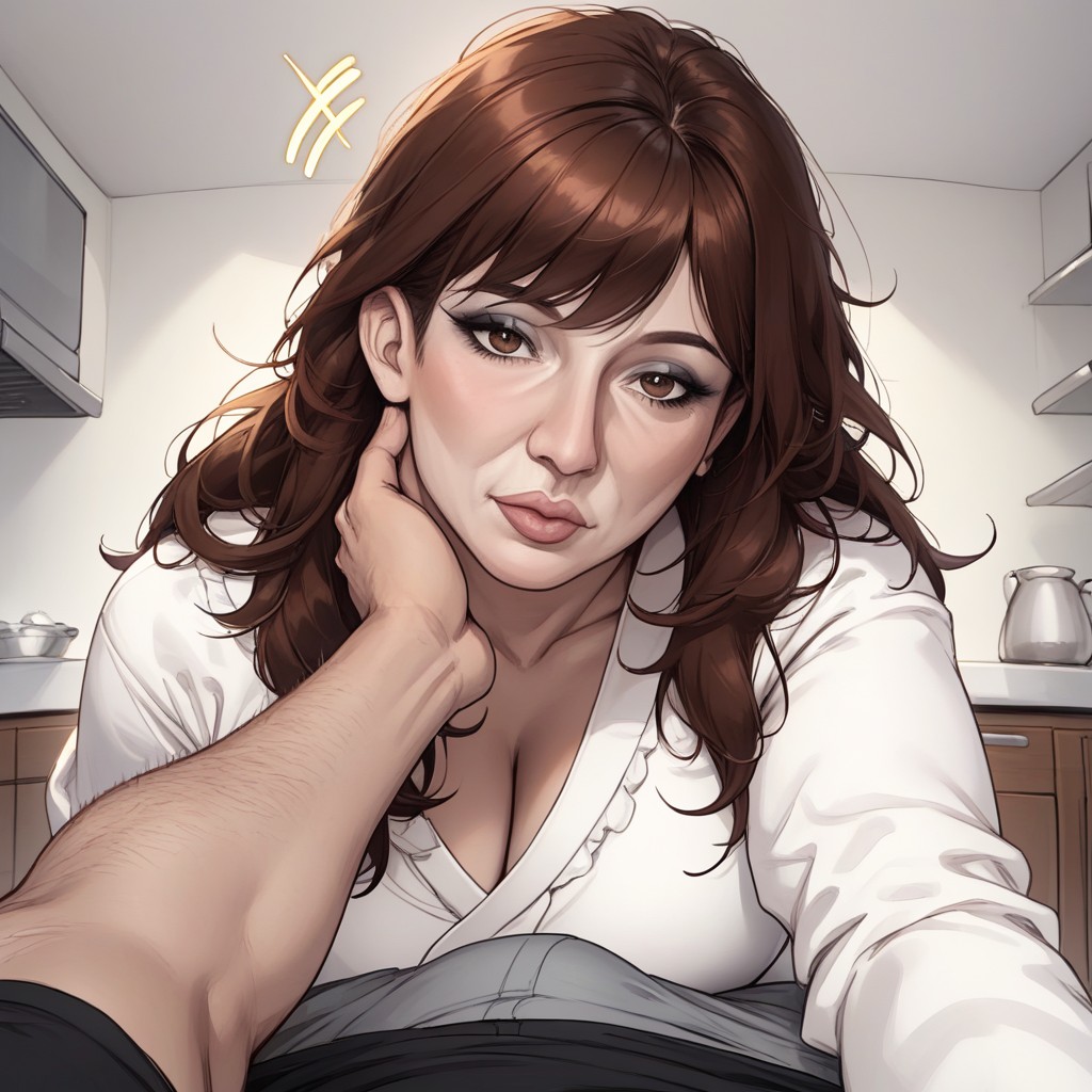 Sicilian, Brown Eyes, Maple Brown Hair MILF AI Porn