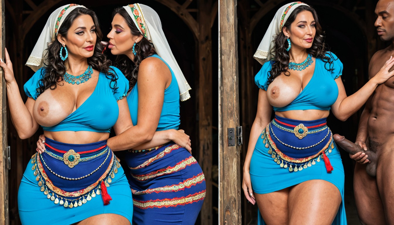 African Man Holds A Woman By The Ass, Hidden Treasure, Long Curly Hair MILF AI Porn