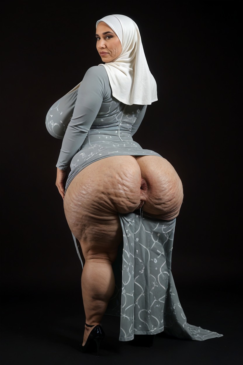 Hyper Bubble Butt, Hyper Phat Booty, From Behind MILF AI Porn