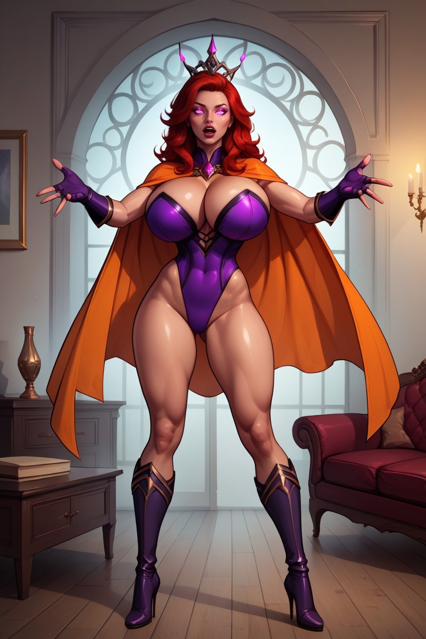 Ultra Detailed, Corrupted Into A Supervillainess Slutmom Queen, Full Body Shot MILF AI Porn