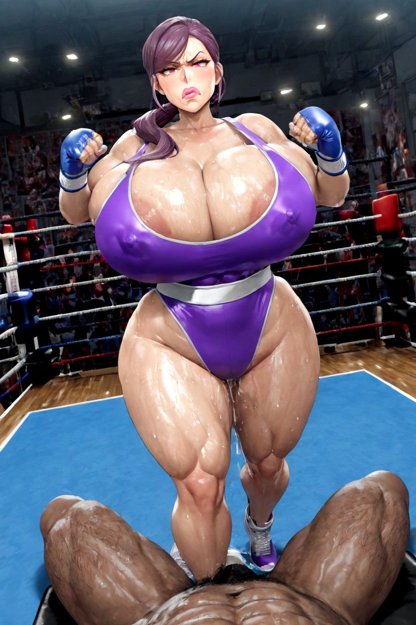 Gigantic Breasts, Facing Each Other, Oil Skinsweaty MILF AI Porn