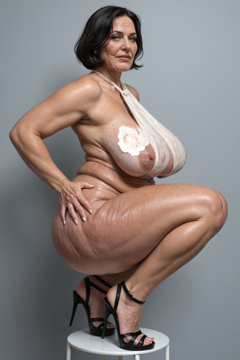 Full Body, Side View, Heavy Eyeshadow Porno MILF IA