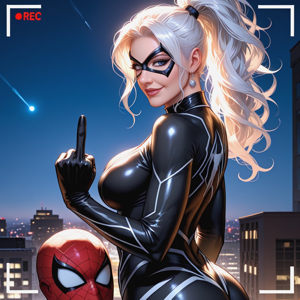 Waist Down Male Only, Felicia Hardy Under Spider-man, Evil And Seductive Smile MILF AI Porn