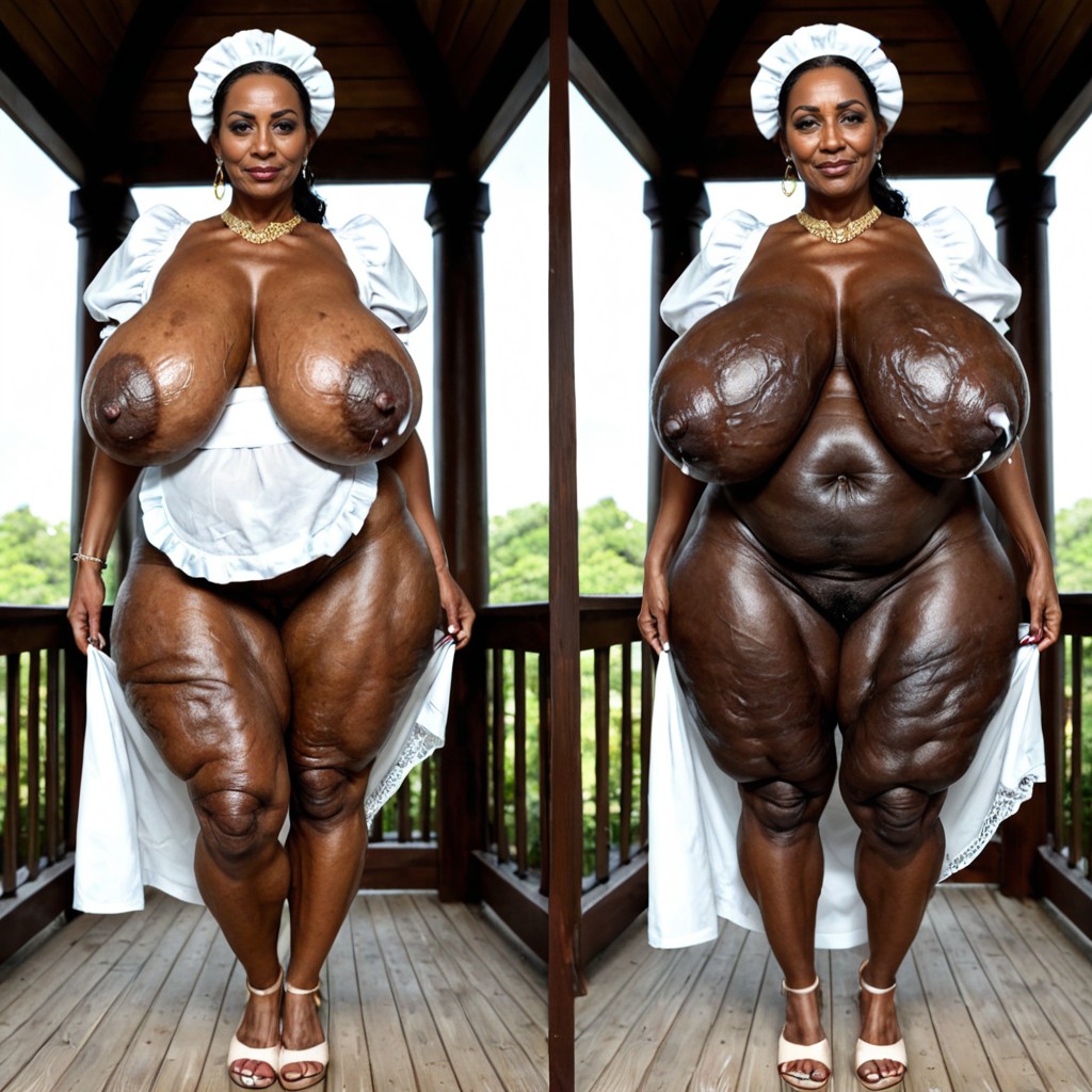 Hyper Long Loose Floppy Breasts, Saggy Breasts, Gilf MILF AI Porn