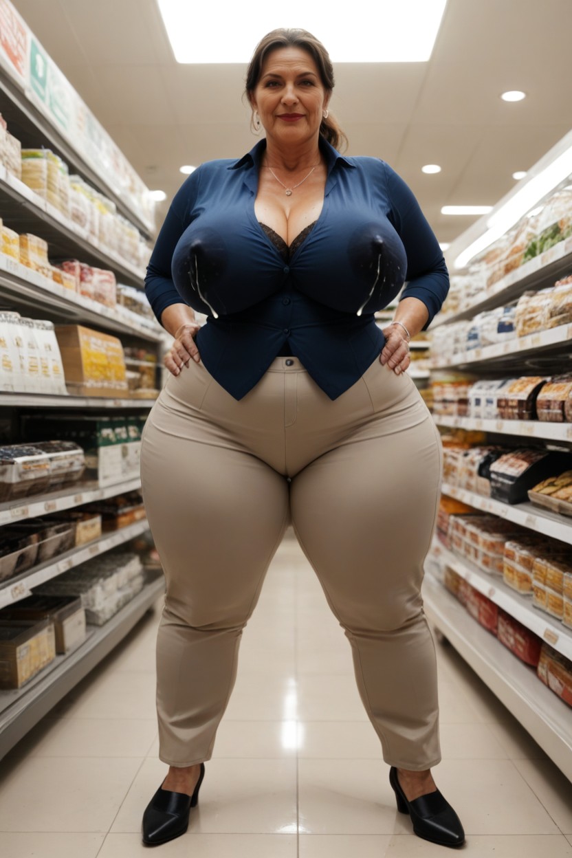 Black Hair, Voluptuous Body, Mature Woman MILF AI Porn