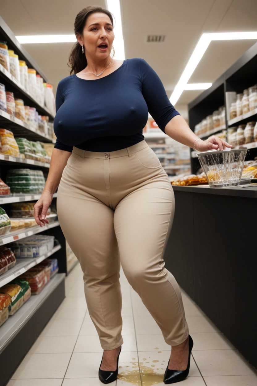 Black High Heels, Exact Same Person As Cloned Picture, Tall Body MILF AI Porn