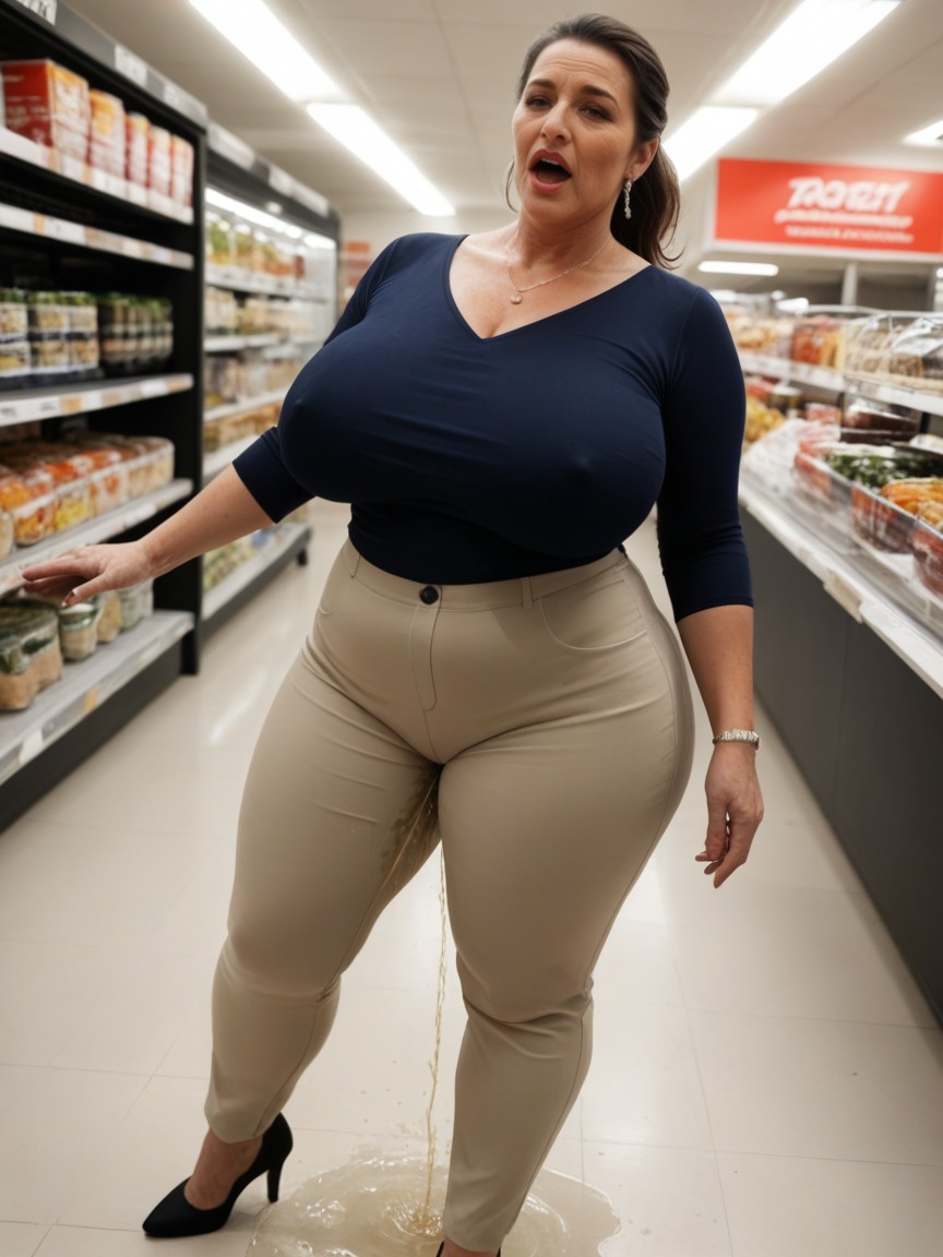 Cinemático, Gruesa, Wearing Light Beige Office Pants Porno MILF IA