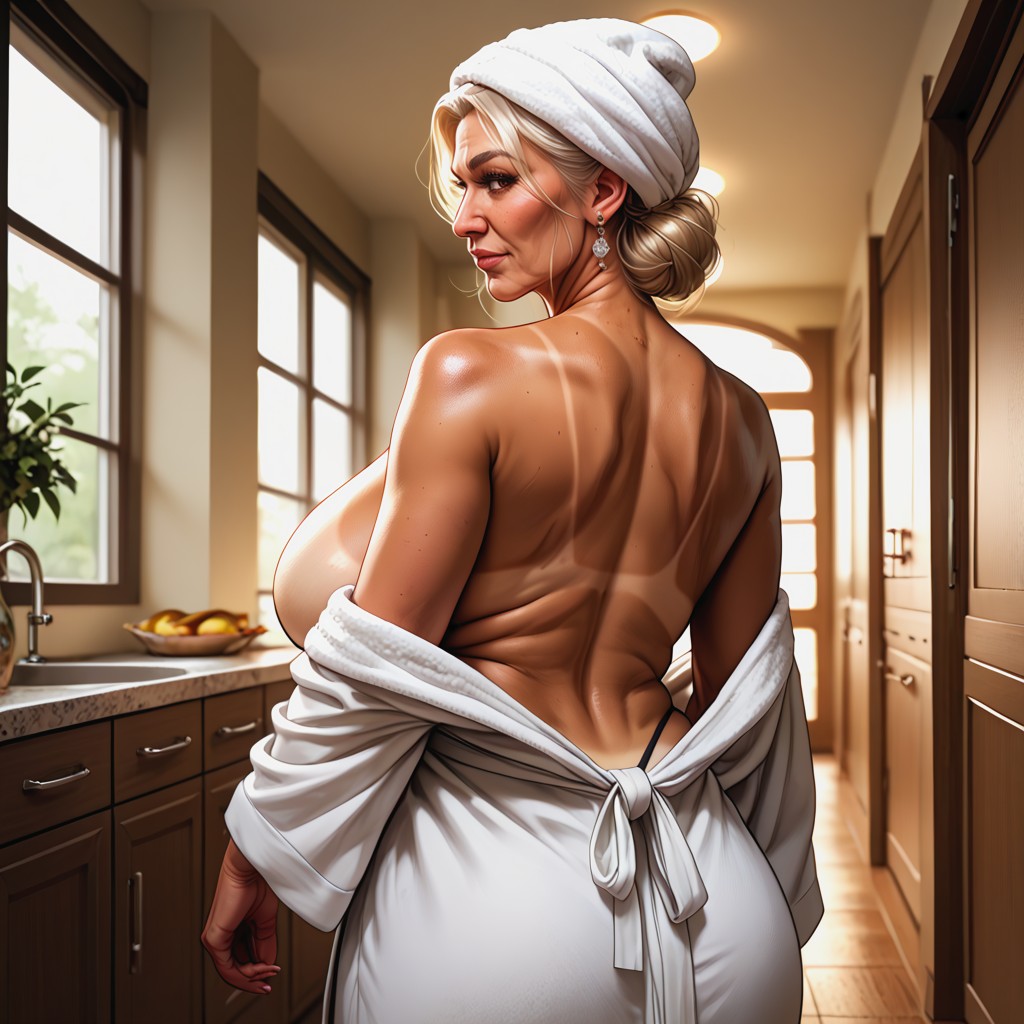 Square Jaw, Brown Eyes, Wrinkled Skin Porno MILF IA