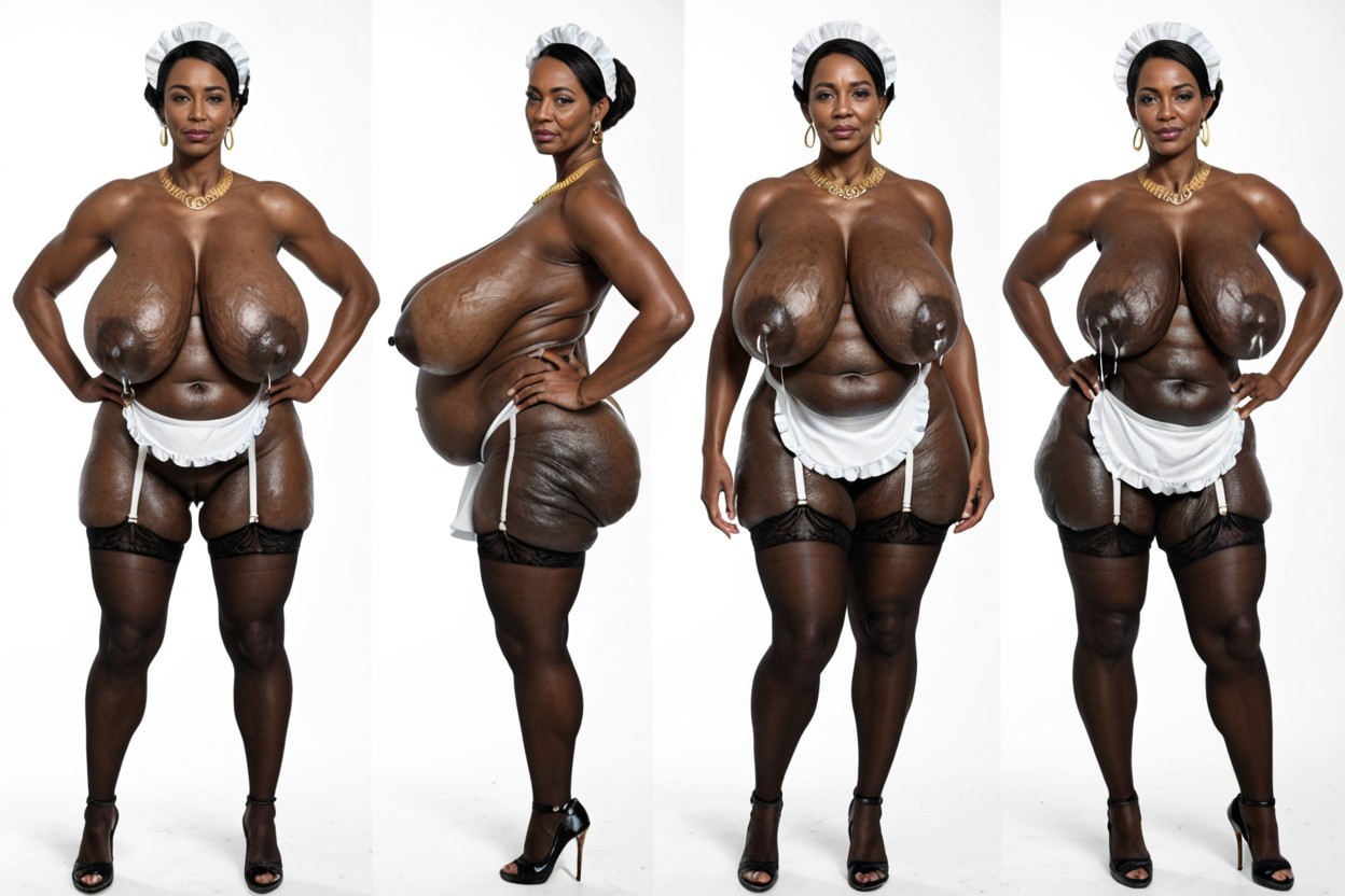 Only Black Skinned African Ebony Cellulite Mature, Gilf, Cellulite MILF AI Porn