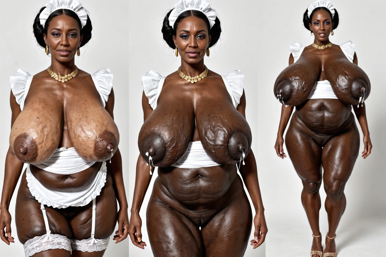 Only Black Skinned African Ebony Cellulite Mature, Gilf, Maid MILF AI Porn