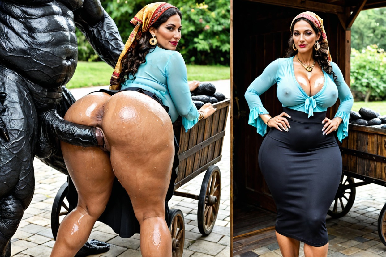 Thick Eyebrows, Giant Massive Ass, Gaping Asshole MILF AI Porn