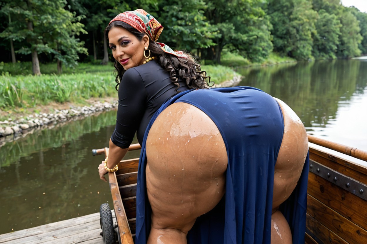 Thick Thighs, Gaping Asshole, Wet Clothes Fit The Body MILF AI Porn