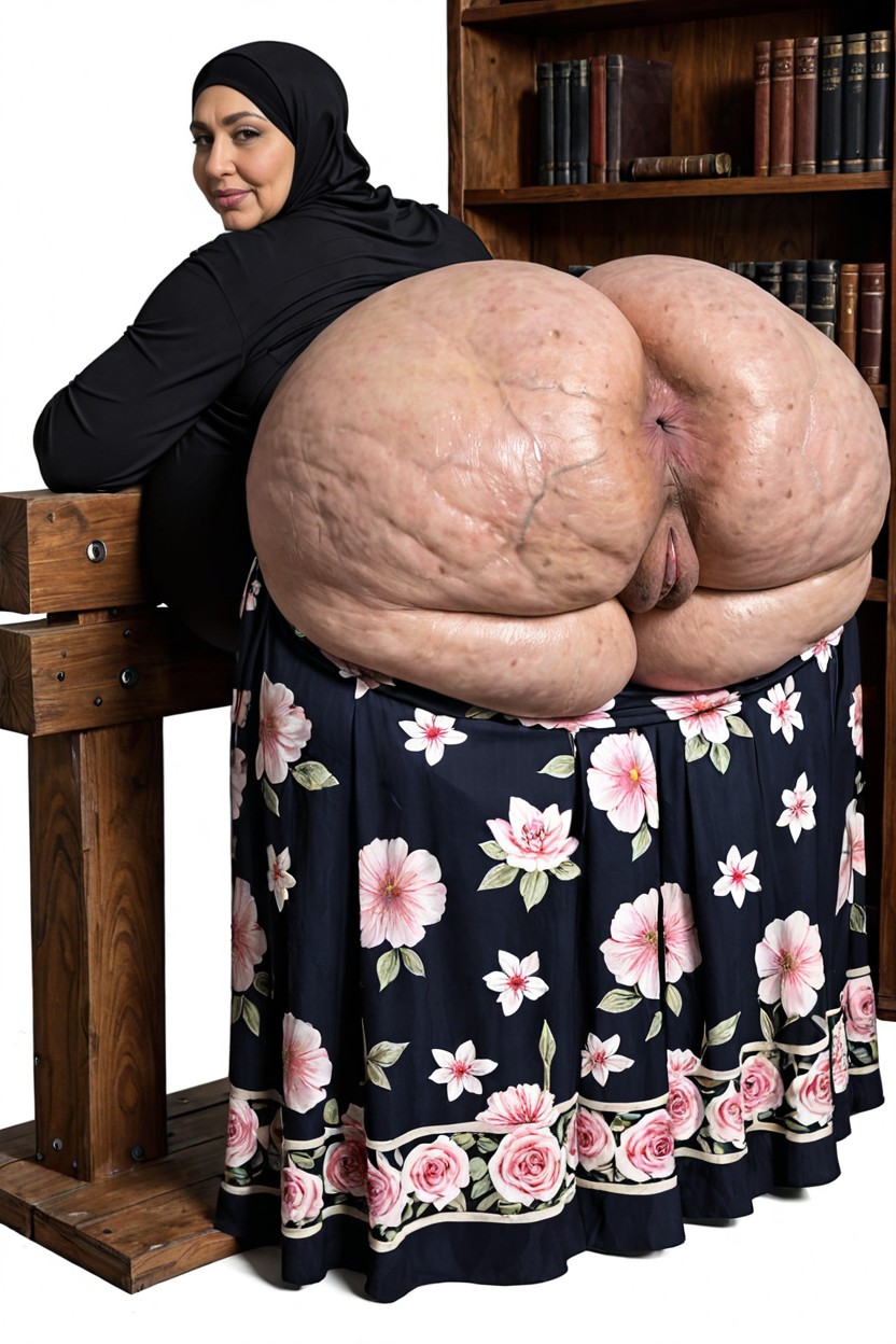 Strong Facial Features, Extreme Anus, Disproportionately Giant Folded Gaping Asshole MILF AI Porn