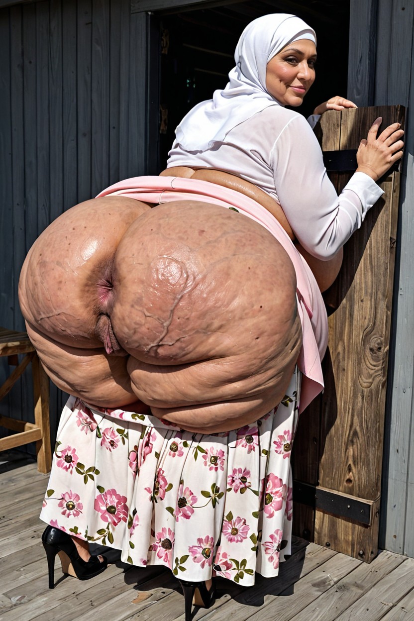 Hyper Saggy Tits, Hyper Enormous Juicy Donkey Ass, Hyper Obese Ass MILF AI Porn