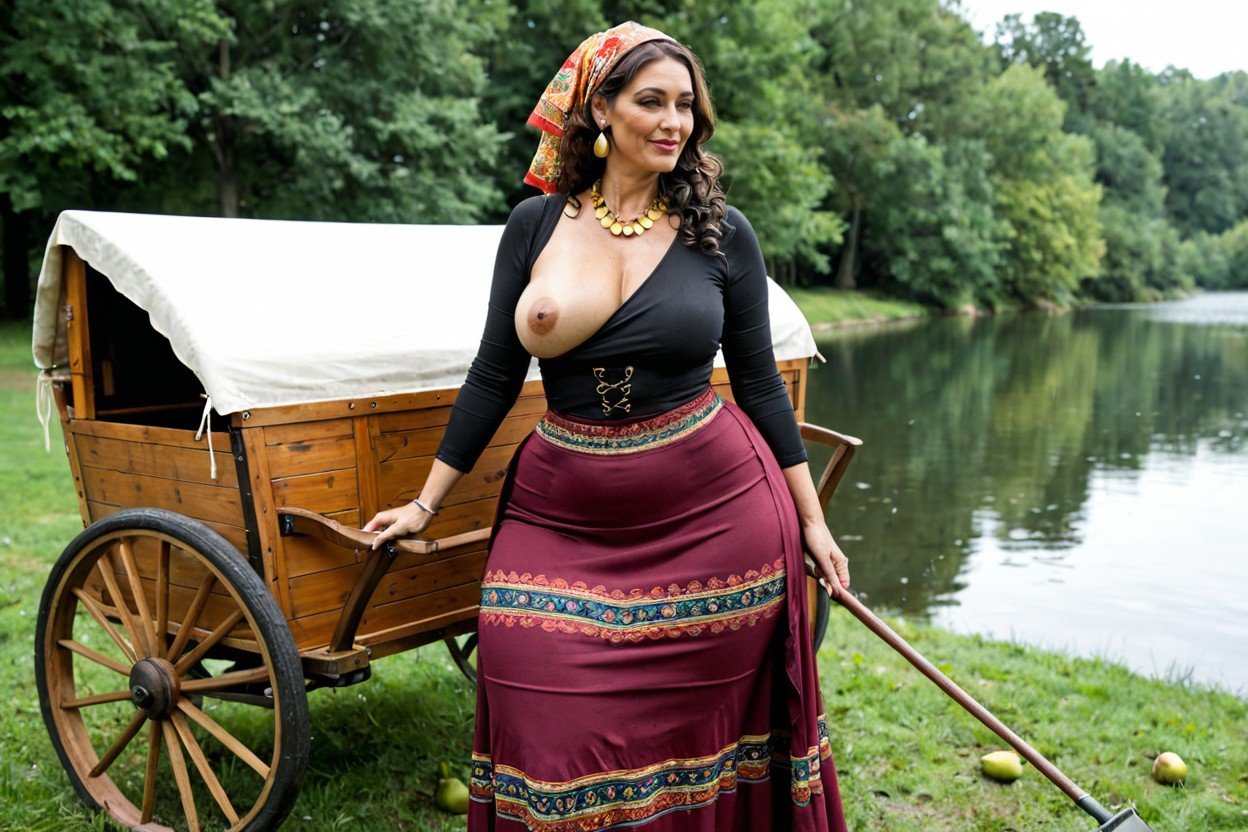 Side View, Extremely Large Ass, Dressed MILF AI Porn