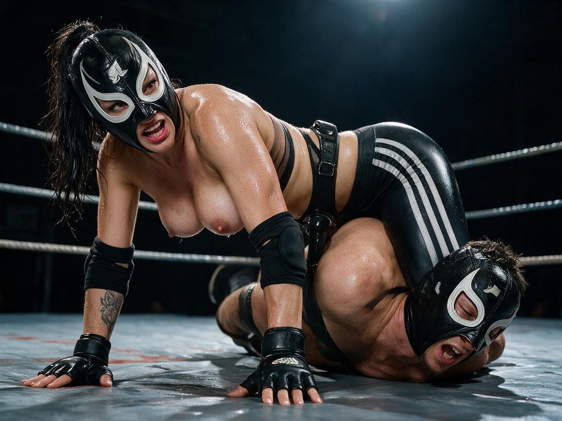 Pegging, Wrestling Ring, Sweat MILF AI Porn