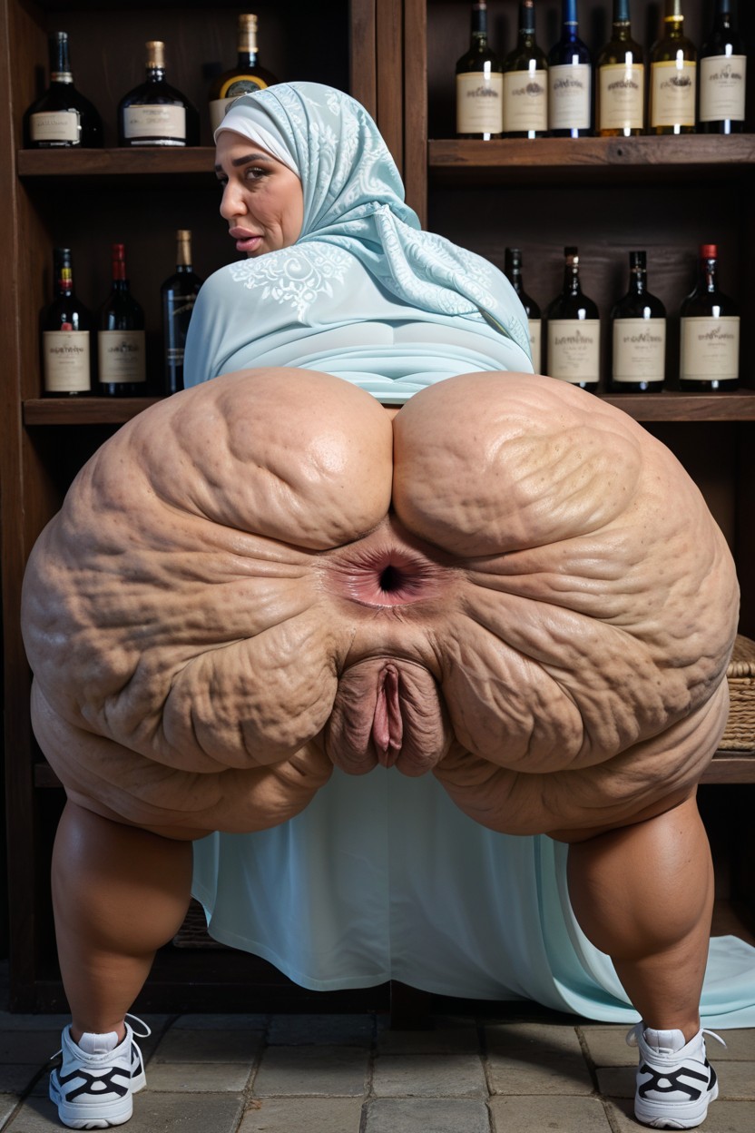 Large Nose, Super Detailed Butthole, Slight Profile View MILF AI Porn