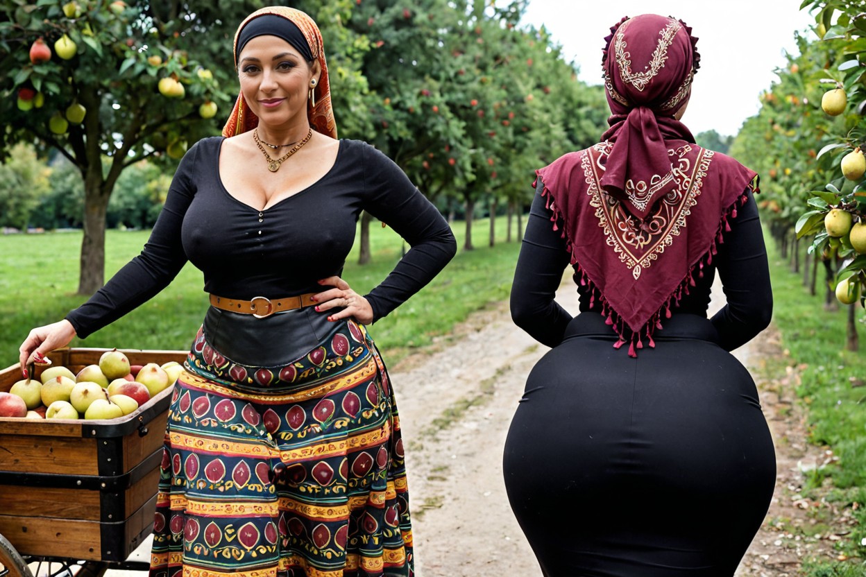Gypsy Headdress, Round Eyes, Traditional Gypsy Headscarf MILF AI Porn