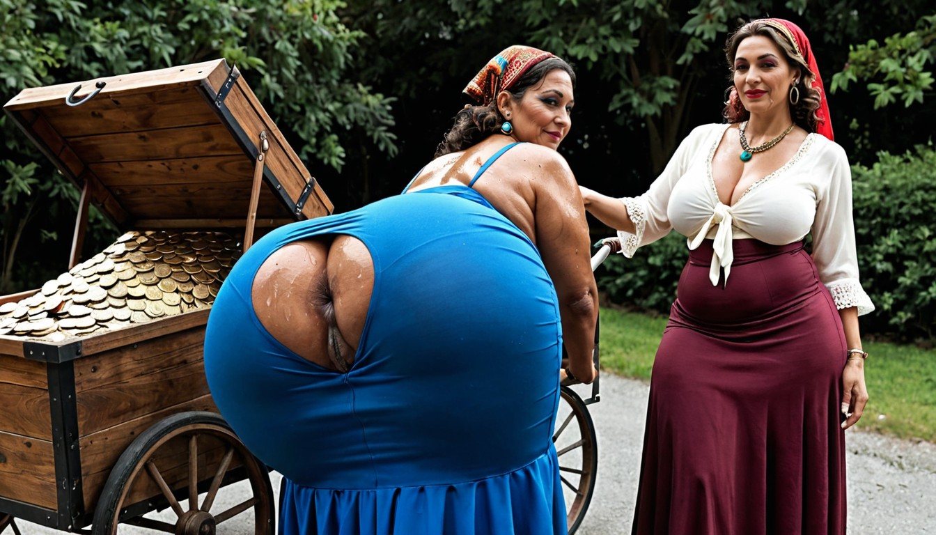 Thick, Cart, Gypsy Headdress MILF AI Porn