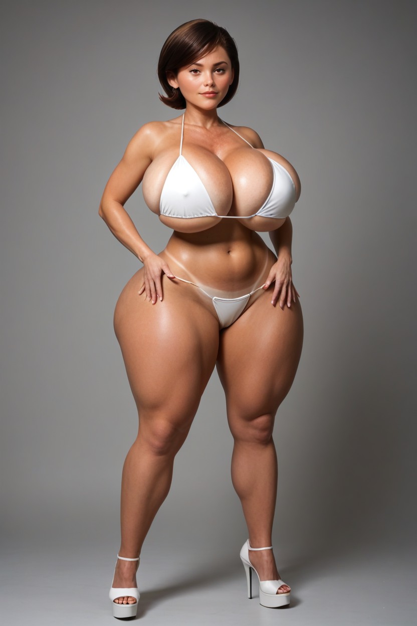 Voluptuous, Very Curvy, Perfect Eyes MILF AI Porn