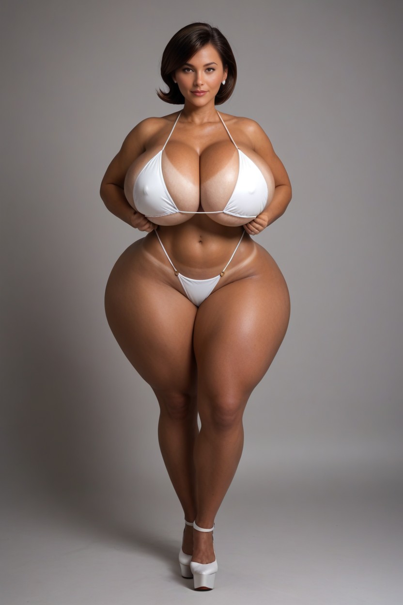 Looking At Viewer, Extremely Large Ass, Front View MILF AI Porn