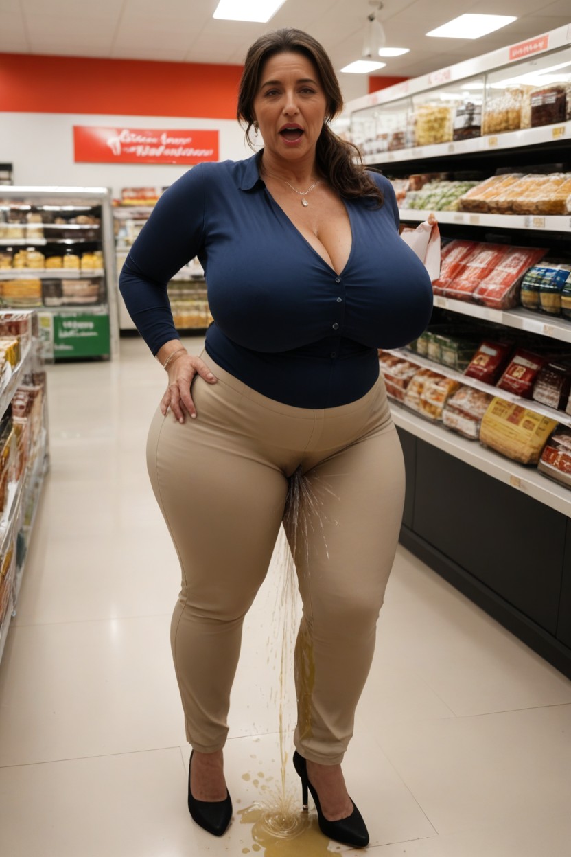Voluptuous Body, Wearing Black Shoes, Tall Body MILF AI Porn