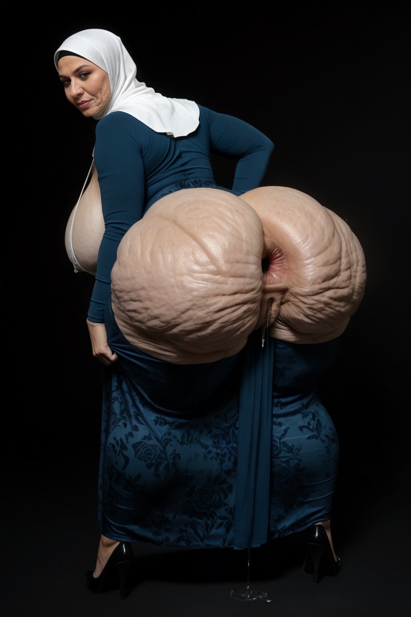 Ssbbw, Pigeon-toed Stance, Sagging Breast MILF AI Porn