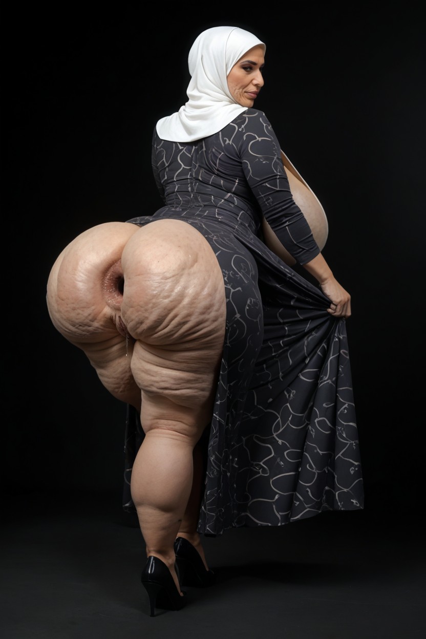 Slight Profile View, Gaping Asshole, Servant MILF AI Porn
