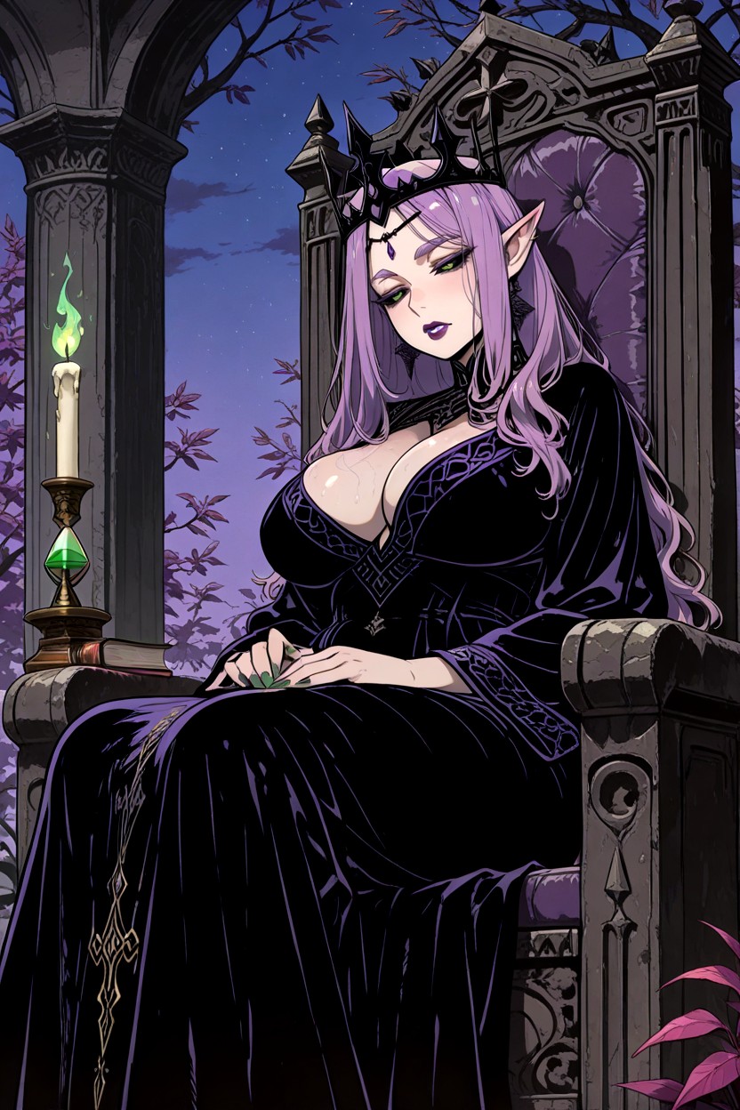 Elf Goddess, Extremely Long Elf Ears, Toned Body MILF AI Porn