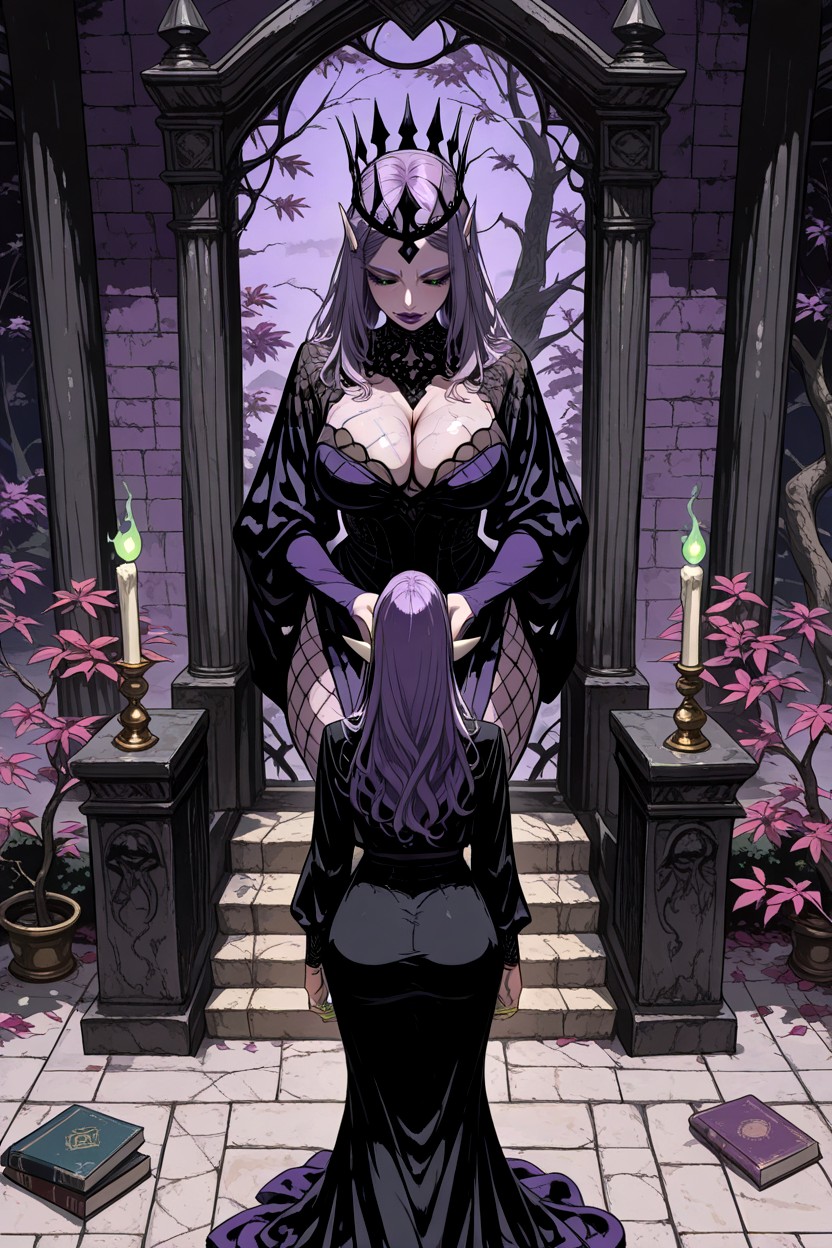 Night, Pitch Black Sclera, Toned Body MILF AI Porn