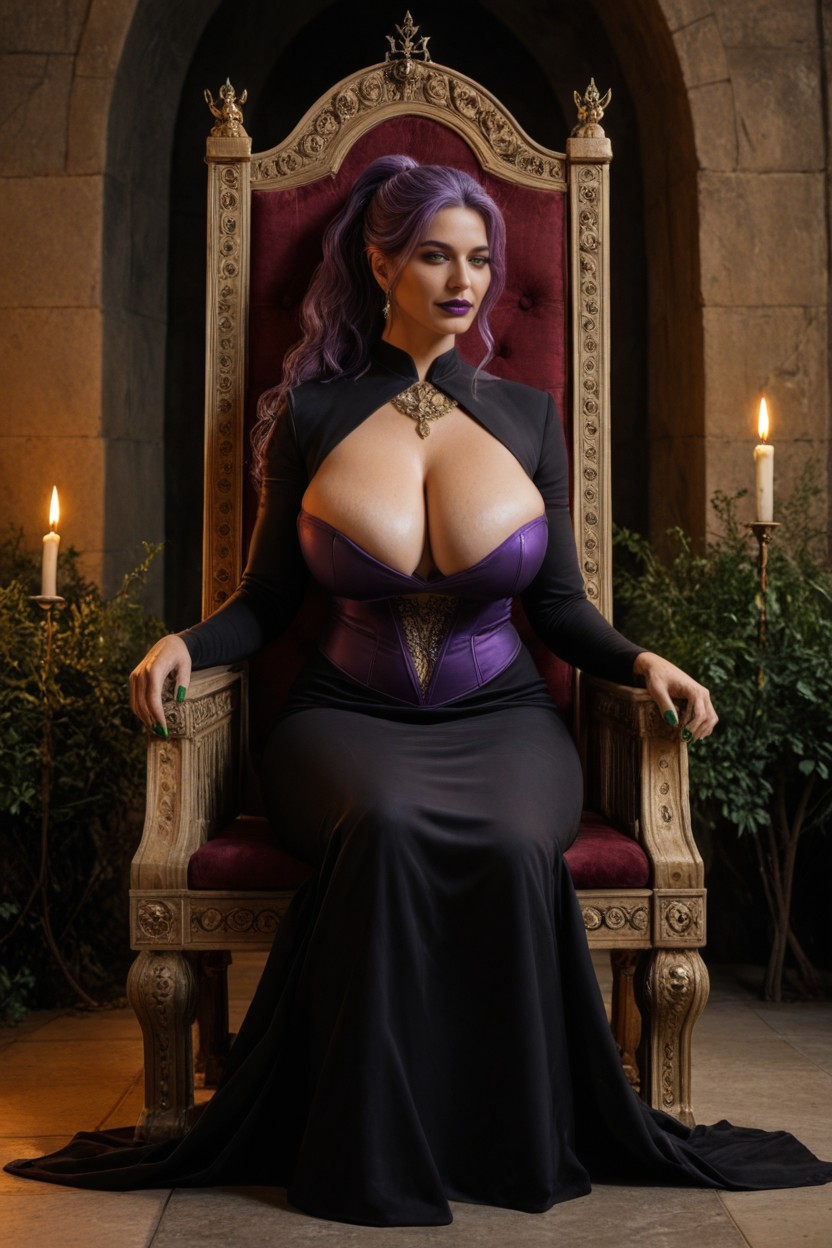 Black Crown, Polished Green Nails, Longears MILF AI Porn