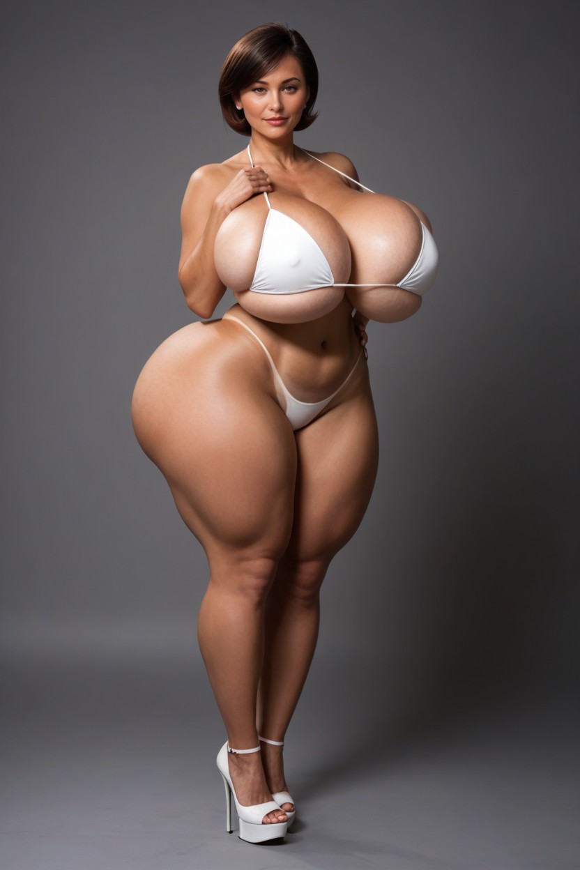 Very Curvy, Looking At Viewer, Perfect Eyes MILF AI Porn