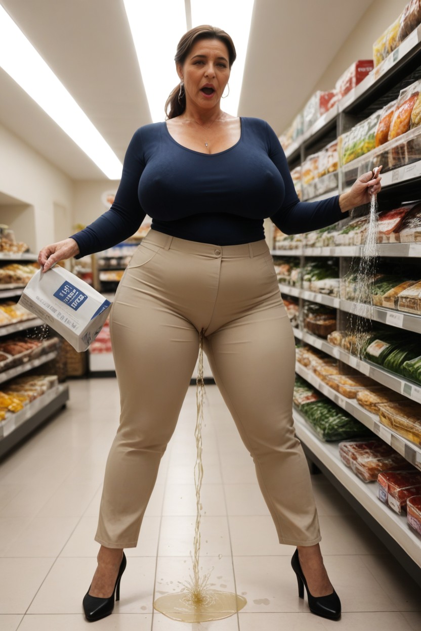 Massive Breast, Exact Same Face As Cloned Picture, Wearing Black Shoes Porno MILF IA
