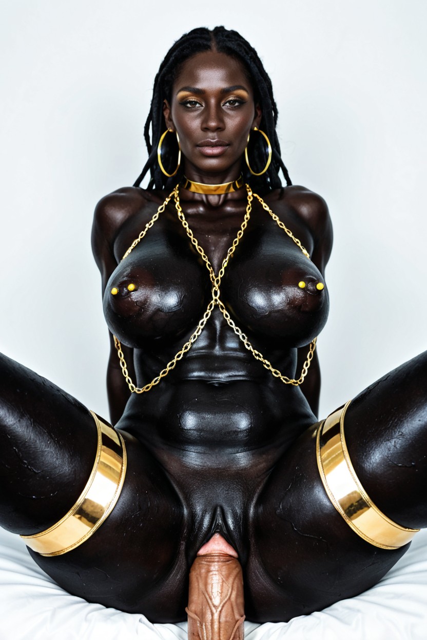 Gold Nipple Chains, Long Legs, Gigantic Booty MILF AI Porn