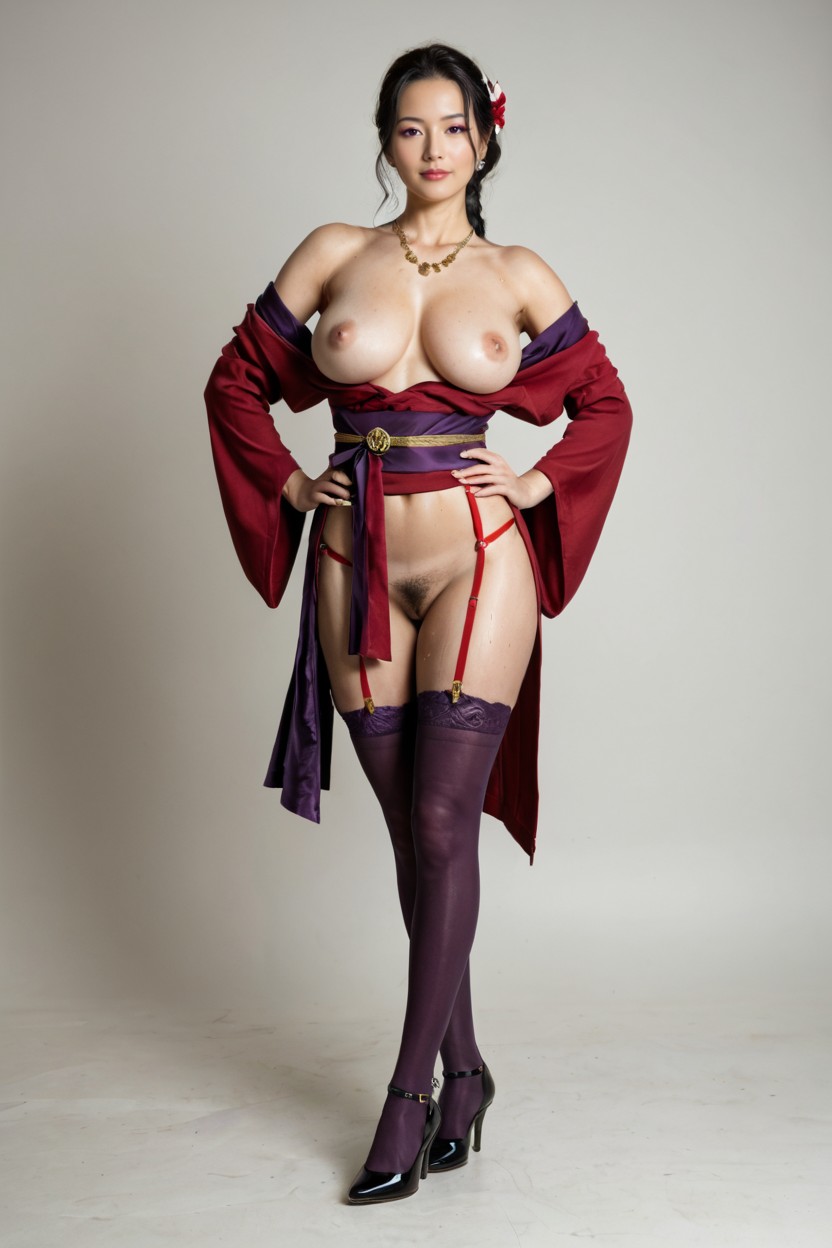 Cervix Visible, Very Tall, Samurai Edge To Her Otherwise Graceful Silhouettefootwear And Stockings She Wears Dark MILF AI Porn