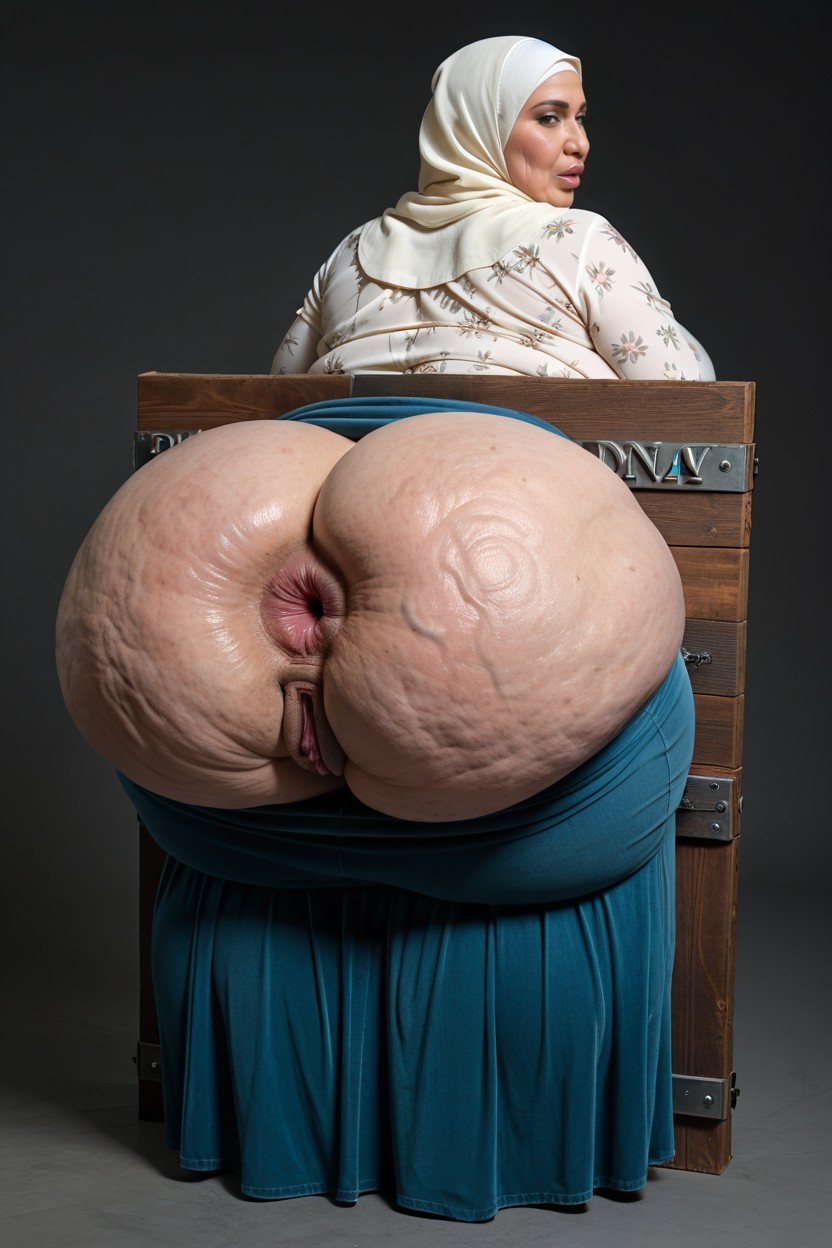 Wrinkles, Hyper Obese Ass, Veiny Shelf Ass MILF AI Porn