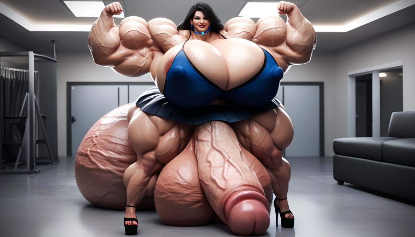 Hyper Gigantic Testicles, Wide Hips, Hyper Gigantic Veiny Penis MILF AI Porn