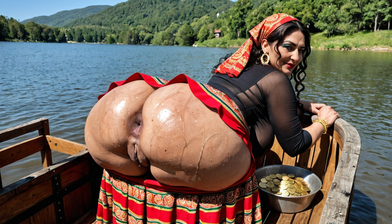 Hyper Butt, Wet Clothes Fit The Body, Gigantic Massive Hips MILF AI Porn