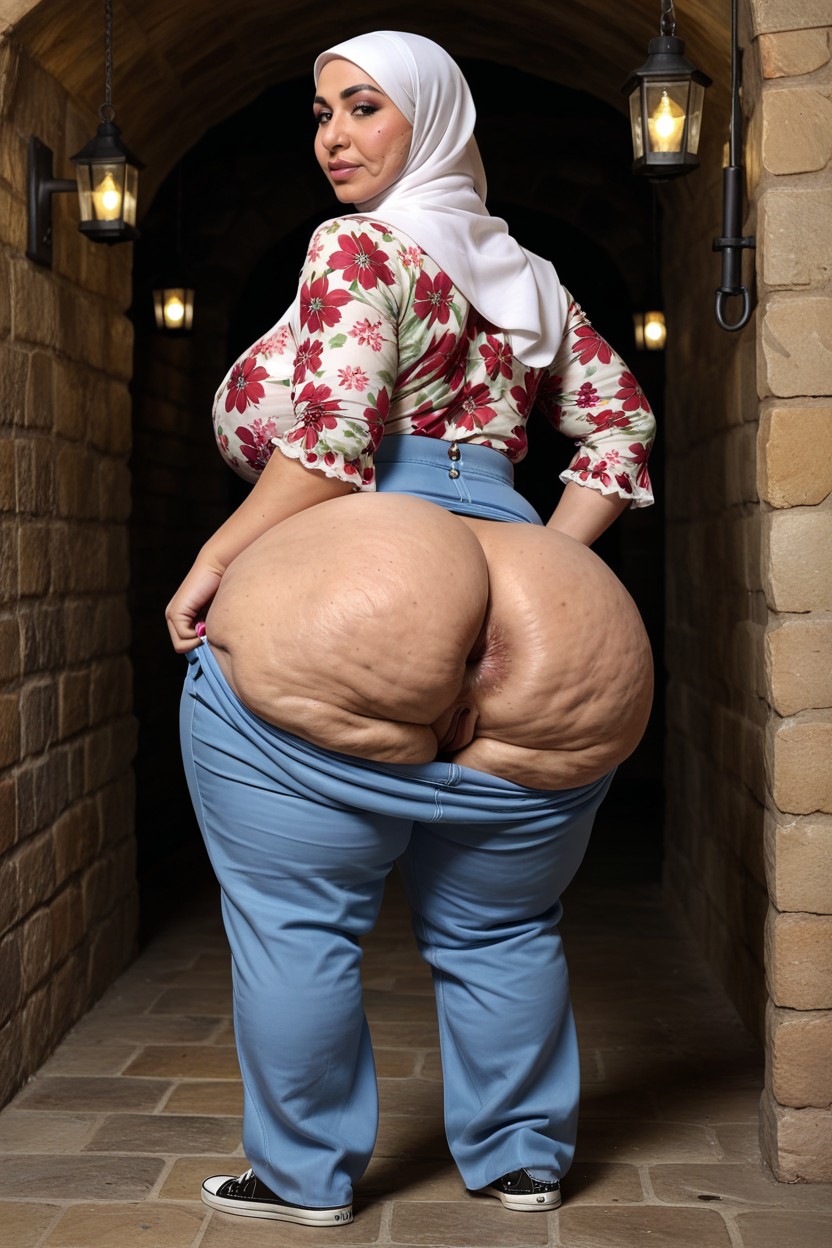 Authentic Old Mature Lady, Ssbbw Piggy, Veiny Cellulite Ass MILF AI Porn