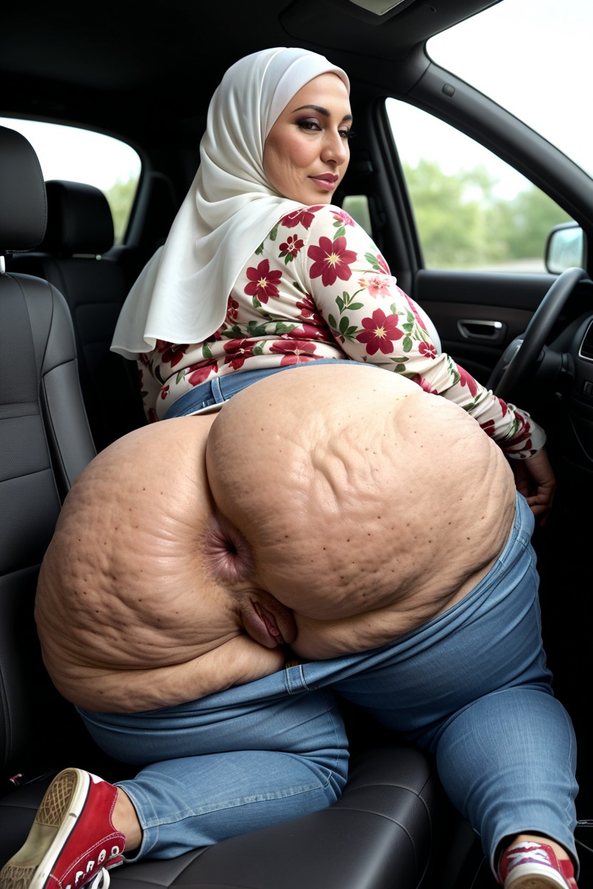 Heavy Bulging Prominent Bubble Ass, Jewish, Perfect Huge Donkeyass MILF AI Porn