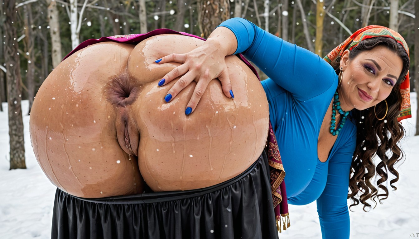 Vardo Gypsy Cart, Round Eyes, Hyper Massive Thick Wide Ass MILF AI Porn