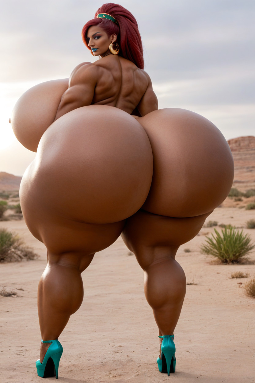 Naked, Extremely Large Breasts, Extremely Large Ass MILF AI Porn