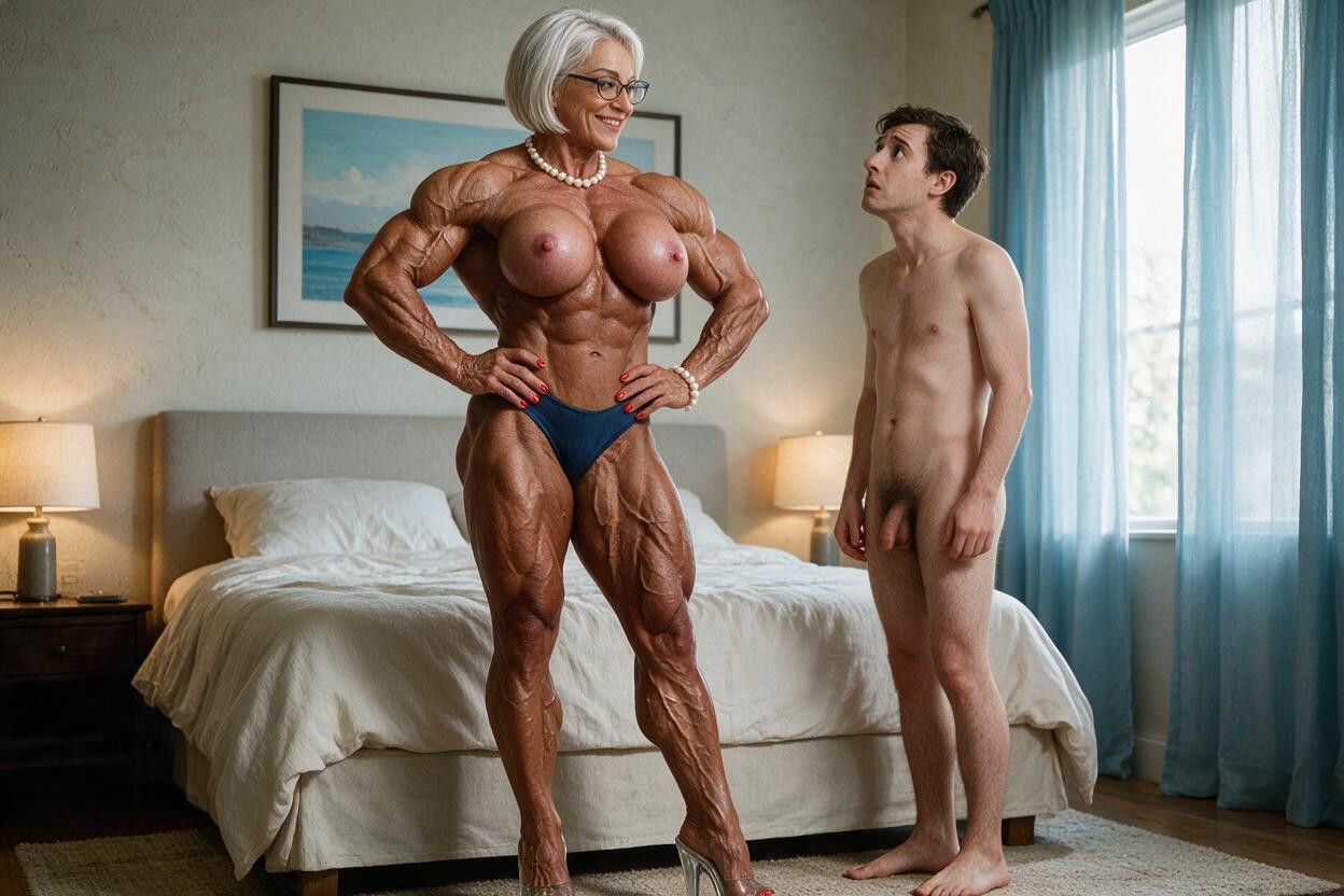 She Has Smoky Eyeshadow, She Has Thigh Muscles, She Has Enormous Breasts MILF AI Porn