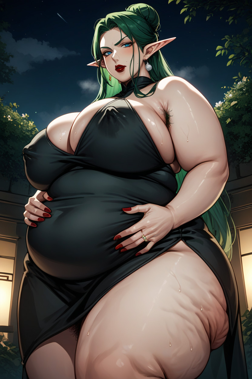 Long Elf Ears, Sweaty All Over, Nail Polish MILF AI Porn
