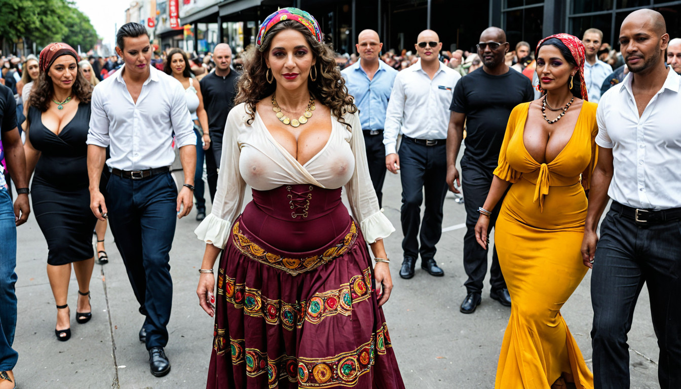 One Breast Is Bare, Giant Massive Ass, Round Eyes MILF AI Porn