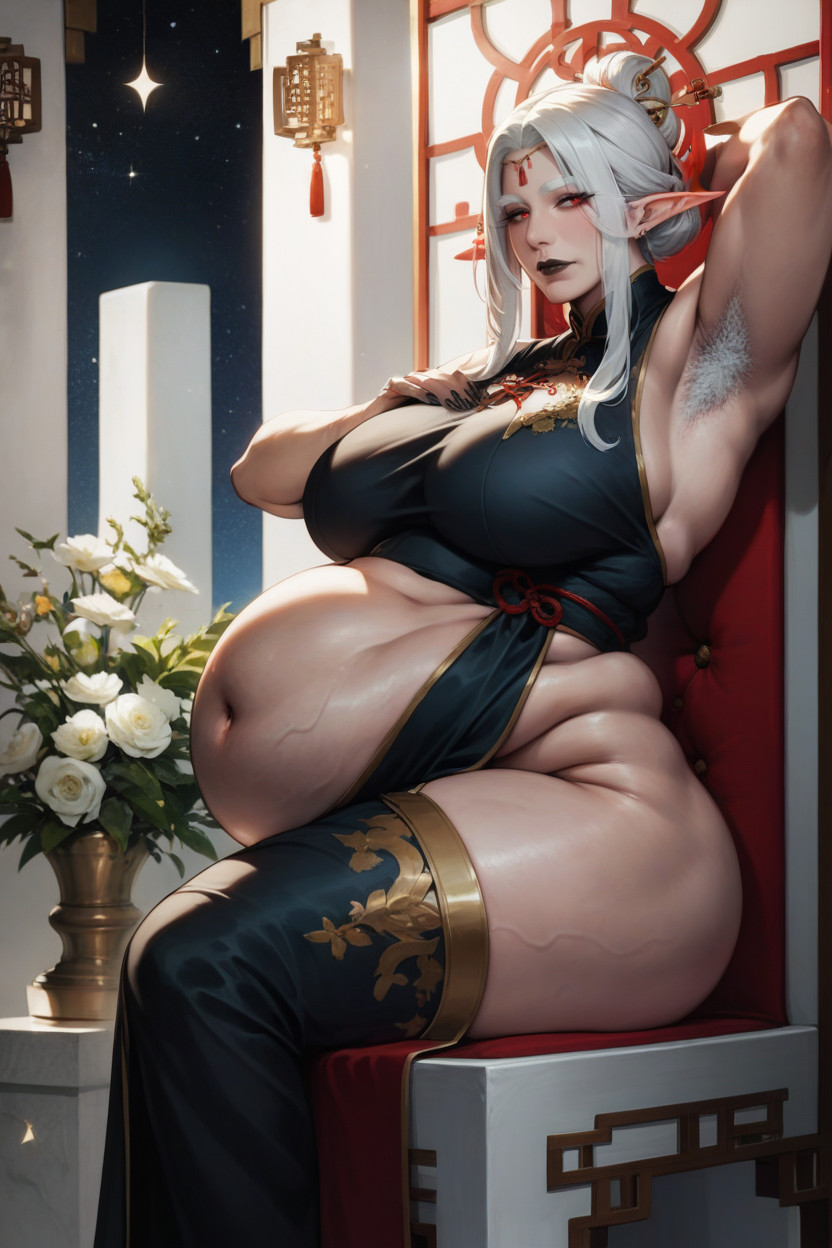 White Armpit Hair, Elf Royal, Belly Rolls MILF AI Porn